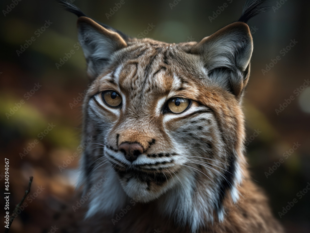 Lynx portrait close up created with Generative AI technology Lynx portrait close up created with Generative AI technology