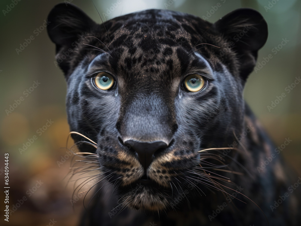 Panther portrait close up created with Generative AI technology