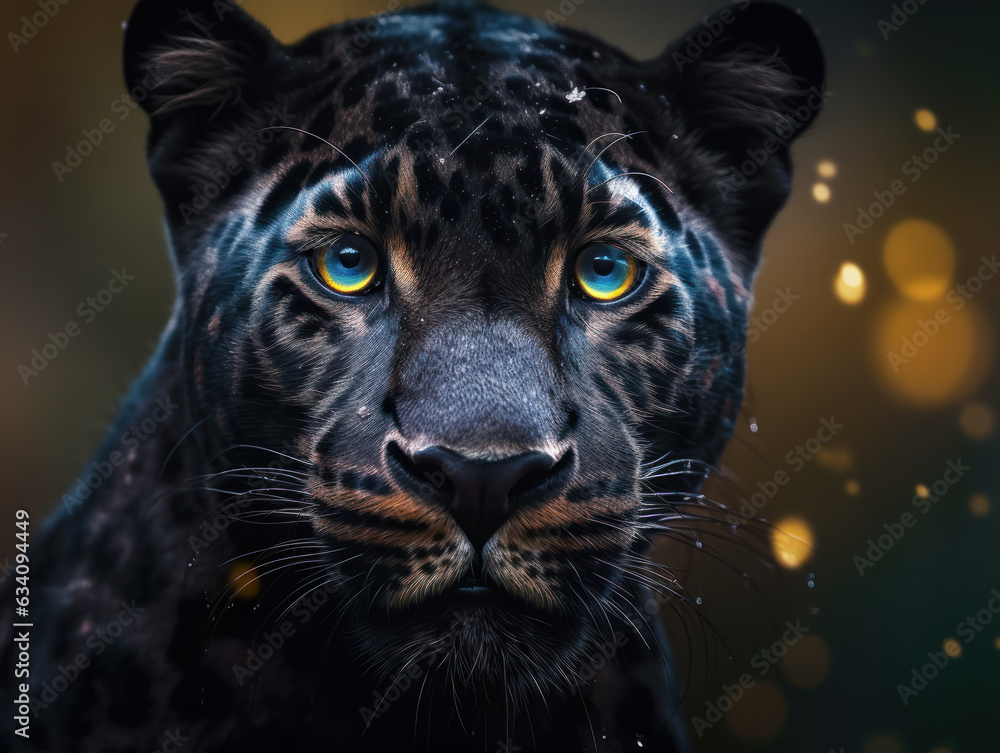 Panther portrait close up created with Generative AI technology Panther portrait close up created with Generative AI technology