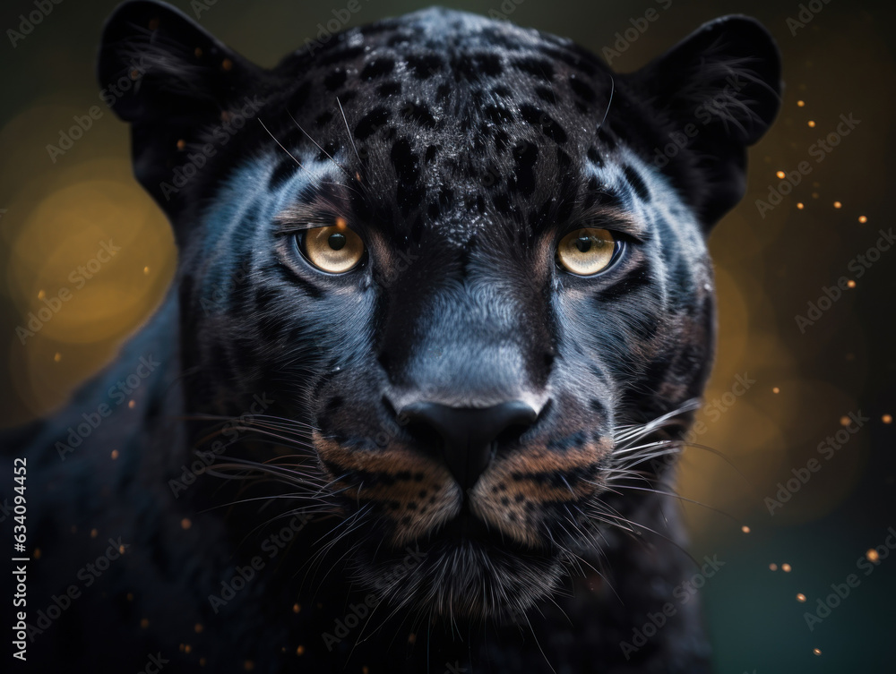Panther portrait close up created with Generative AI technology Panther portrait close up created with Generative AI technology