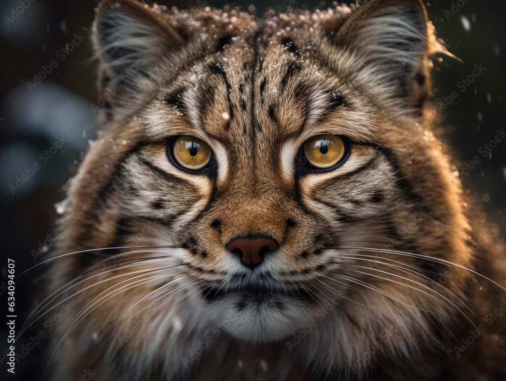 Siberian Сat portrait close up created with Generative AI technology Siberian Сat portrait close up created with Generative AI technology