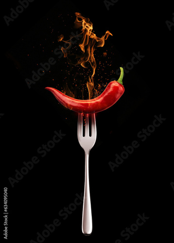 Red hot chili peppers on fire