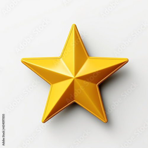 Star icon in 3d style isolated on white background. Illustration plastic volumetric yellow star  made by ai