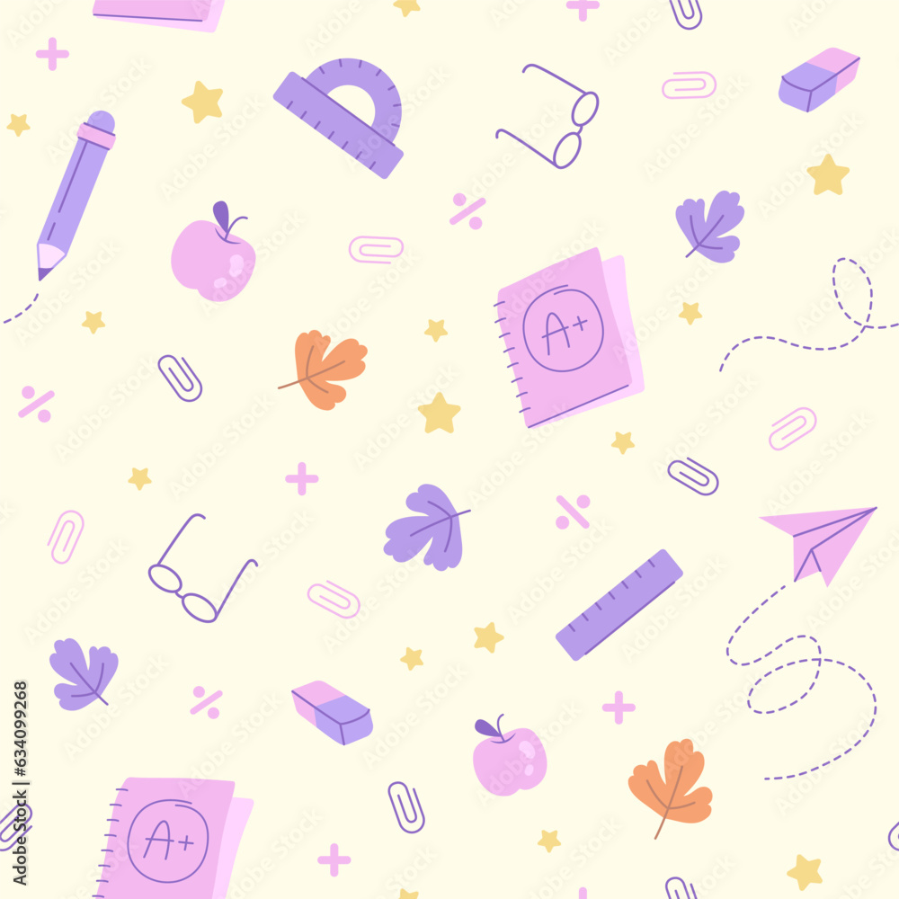 The concept of school education. Seamless pattern with doodles. Vector illustration The concept of school education. Seamless pattern with doodles. Vector illustration