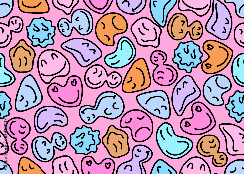 Cute emoji designs Seamless pattern