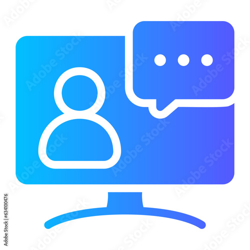 online interview gradient icon