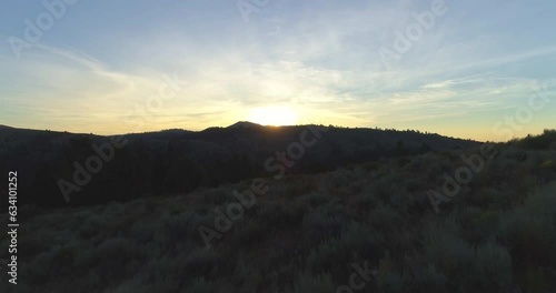 Eastern Oregon Sunrise drone aerial at Pedro Mountain