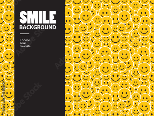 world smile day background pattern seamless yellow funny joy vector happiness cute cartoon holiday
