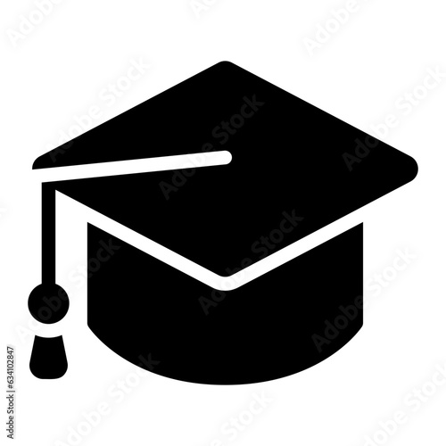mortarboard glyph icon