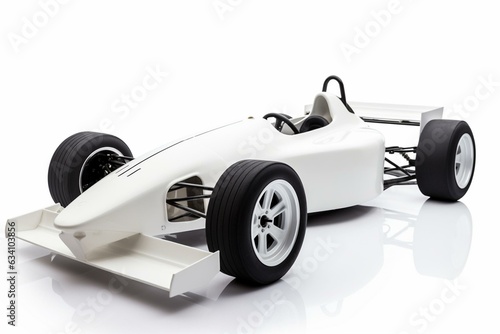 White racecar on a white background. Generative AI