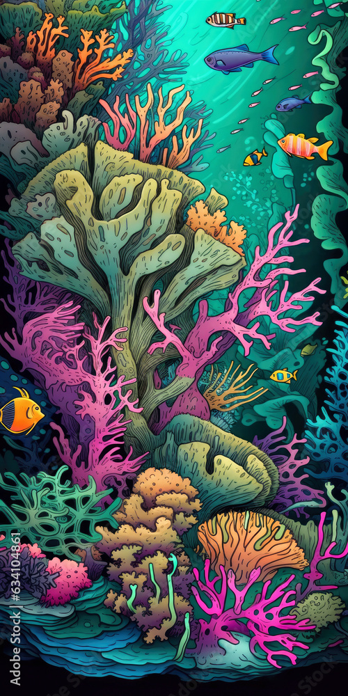Obraz premium Surreal Underwater illustration