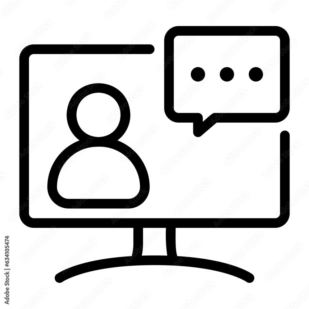 online interview line icon online interview line icon