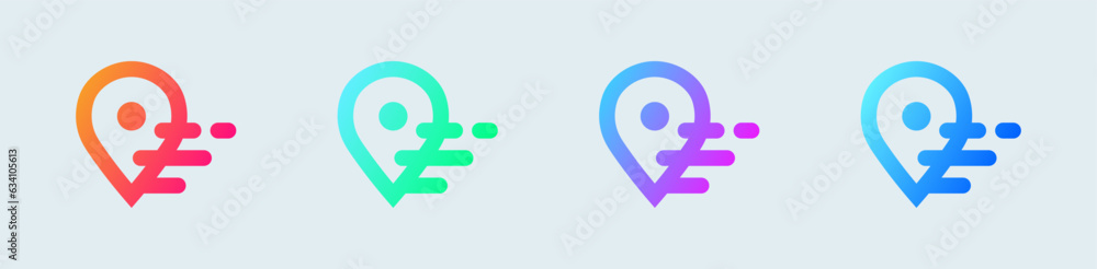 Location line icon in gradient colors. Pin pointer signs vector illustration. Location line icon in gradient colors. Pin pointer signs vector illustration.