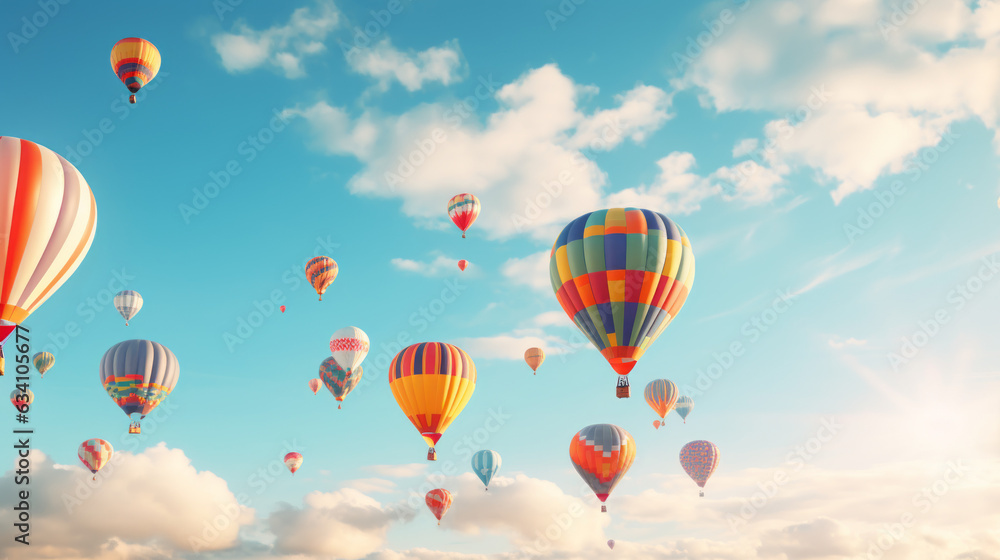 Colorful hot air balloons floating in the sky Colorful hot air balloons floating in the sky