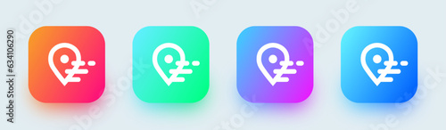 Location line icon in square gradient colors. Pin pointer signs vector illustration.