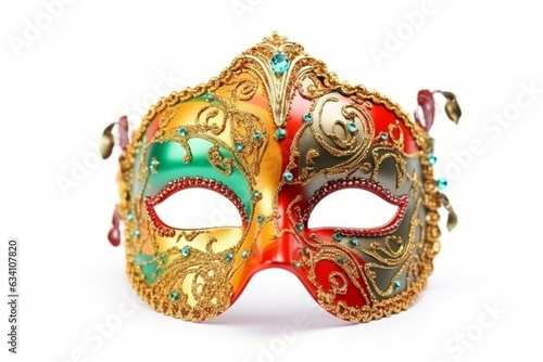 Mask for carnival or masquerade party isolated on white background. Generative AI