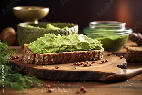 close-up of wholegrain bread and avocado spread