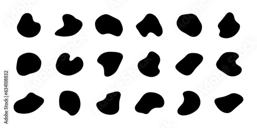 Liquid abstract shapes. Trendy fluid doodle graphic elements