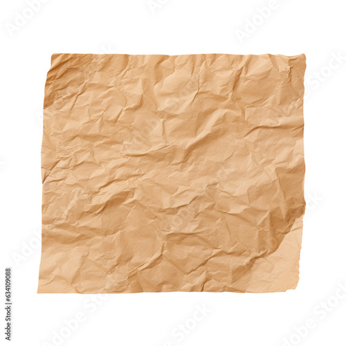 Wrinkled brown paper used as a background for the letter