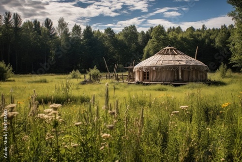off-grid yurt in a peaceful meadow