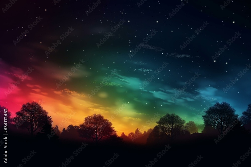 Nighttime sky with graduated colors, perfect for wallpaper. Generative AI
