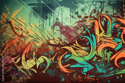 Seamless illustration of gorgeous graffiti with a grunge effect. Generative AI
