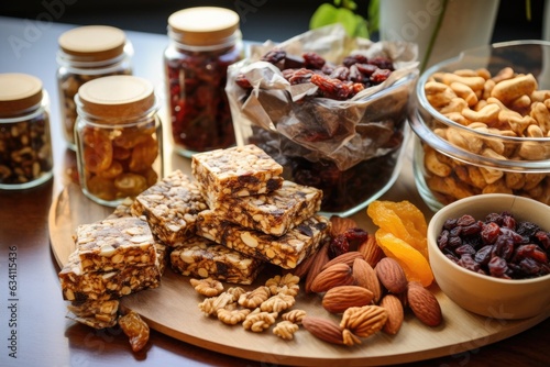 homemade energy bars and snacks in reusable containers © altitudevisual
