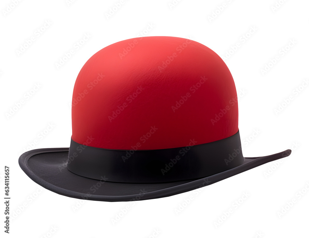 red felt hat isolated on white or transparent background red felt hat isolated on white or transparent background