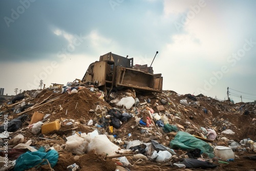 A heap of refuse in a dumpsite. Generative AI