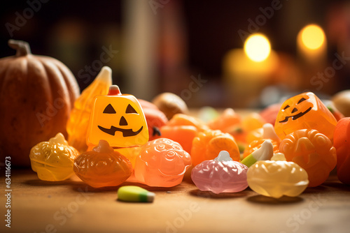 Halloween candies, pumpkin, autumn, fall, candies for children, jack o lantern, halloween party, sweets, multicolored candies, funny pumpkin, orange, halloween event, scary pumpkin, holiday treats
