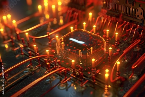 close-up of quantum circuits and wires © altitudevisual
