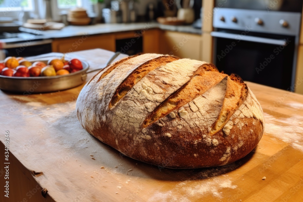 homemade sourdough bread with crispy crust