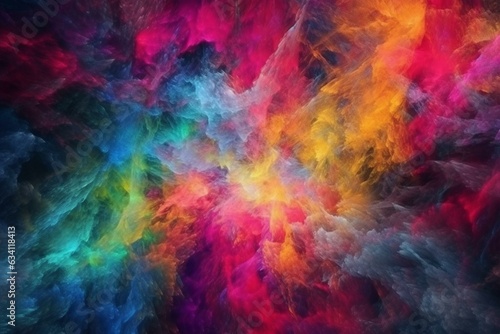 Colorful backgrounds resembling space nebulas. Generative AI