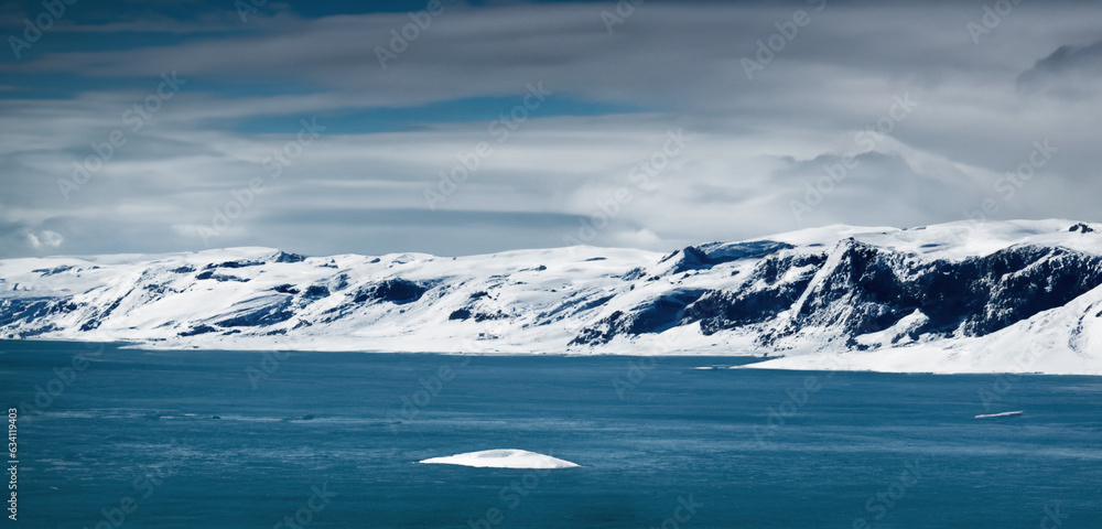 Antarctic ice floor north pole Iceberg 3D illustration