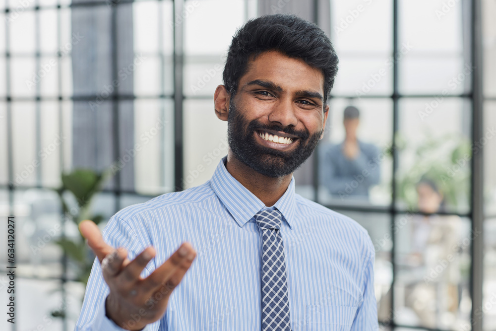 Close-up photo portrait of successful and happy businessman, male investor beard looking at camera Close-up photo portrait of successful and happy businessman, male investor beard looking at camera