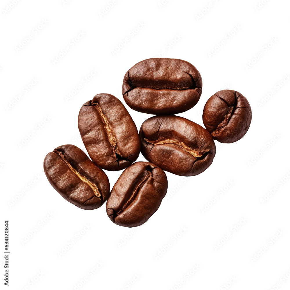 Coffee beans on transparent background with clipping path Coffee beans on transparent background with clipping path