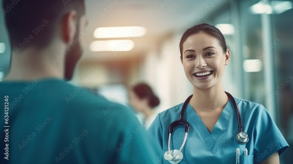 close-up group of doctor and nurse talking about job close-up group of doctor and nurse talking about job