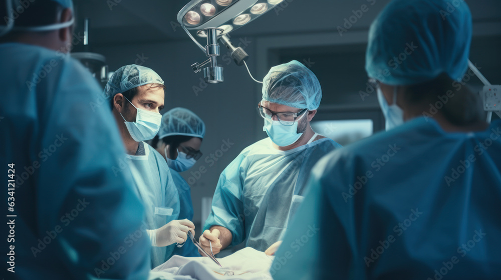 close-up group of doctors in the operating room close-up group of doctors in the operating room