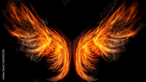 Wings in flame on a black © Crazy Dark Queen