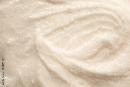 Vanilla cream ice cream. Ice cream texture. Delicious sweet dessert close-up as a background.