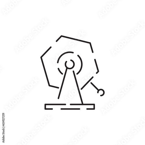 Lottery bingo cage line icon concept. Lottery bingo cage flat vector symbol, sign, outline illustration