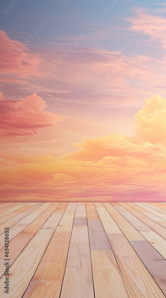 floor and sky pastel gradient display