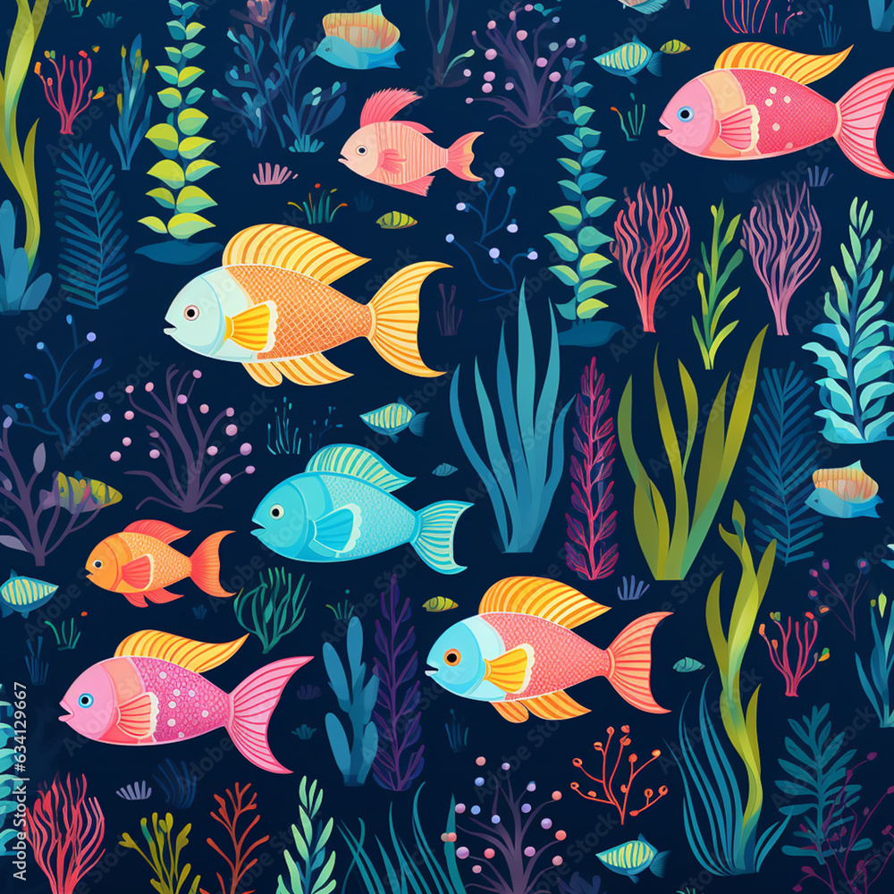 Colorful fish pattern Colorful fish pattern