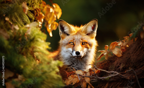 Portrait of a Red fox in a forest