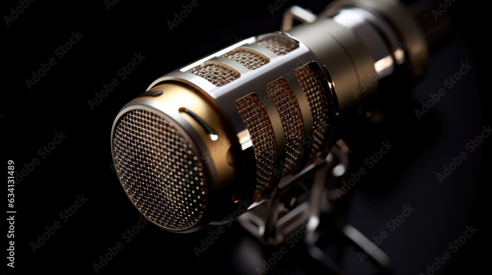 A Condencer Mic for studio recording voice. Microphone. Generative Ai A Condencer Mic for studio recording voice. Microphone. Generative Ai