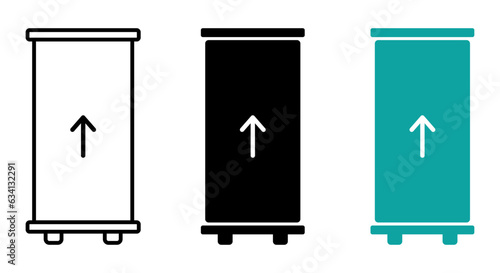  Roll up banner vector flat icons set