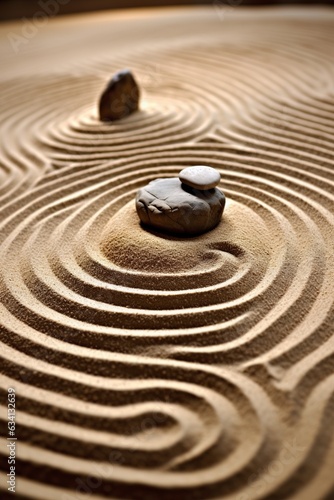 Zen garden with zen stones and Japanese zen garden