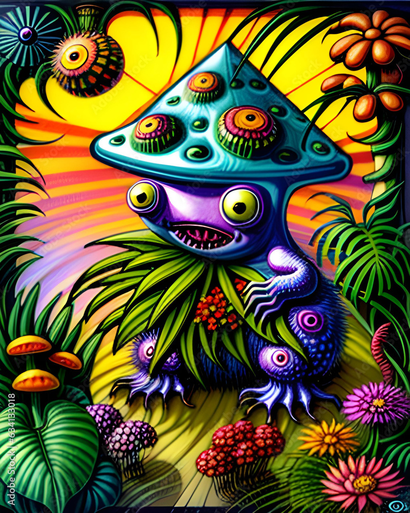 art style, psychedelic monster illustration - generative ai art style, psychedelic monster illustration - generative ai