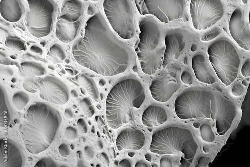 electron microscopy texture of bread ,electron microscopy.GenerativeAI. photo