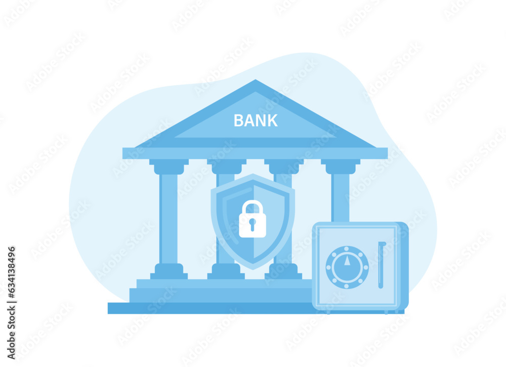 Fototapeta premium security at the bank concept flat illustration